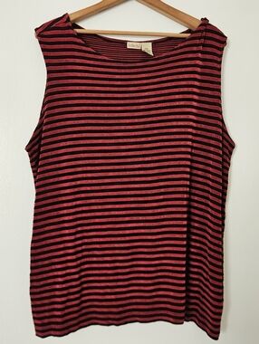Linden Hill Womens Top XXL Liquid Knit Stretch Striped Travel Preppy Lagenlook